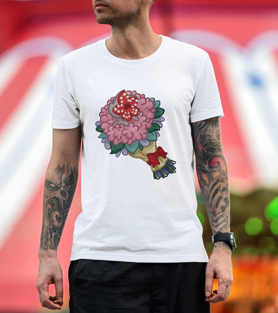 Demodog Valentine Bouquet Flowers Stranger Things Horror T-Shirt