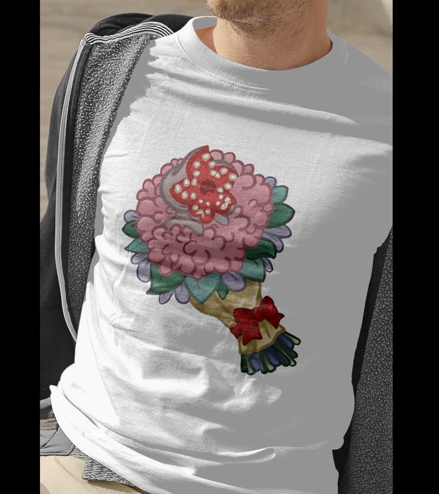 Demodog Valentine Bouquet Flowers Stranger Things Horror T-Shirt