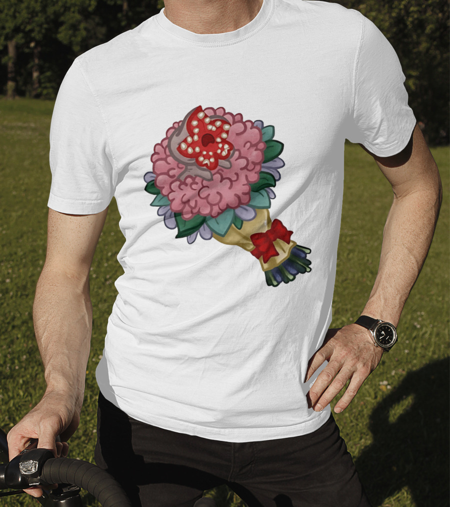 Demodog Valentine Bouquet Flowers Stranger Things Horror T-Shirt