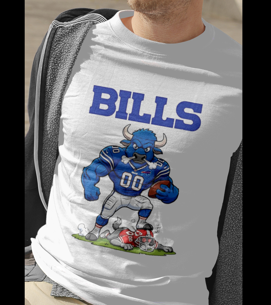 Buffalo Bills Mascot Defeats Kansas City Chiefs Rivalry NFL Football T-Shirt