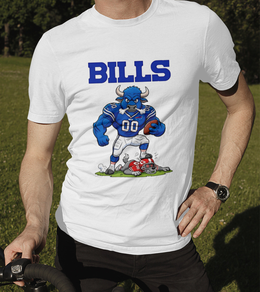 Buffalo Bills Mascot Defeats Kansas City Chiefs Rivalry NFL Football T-Shirt