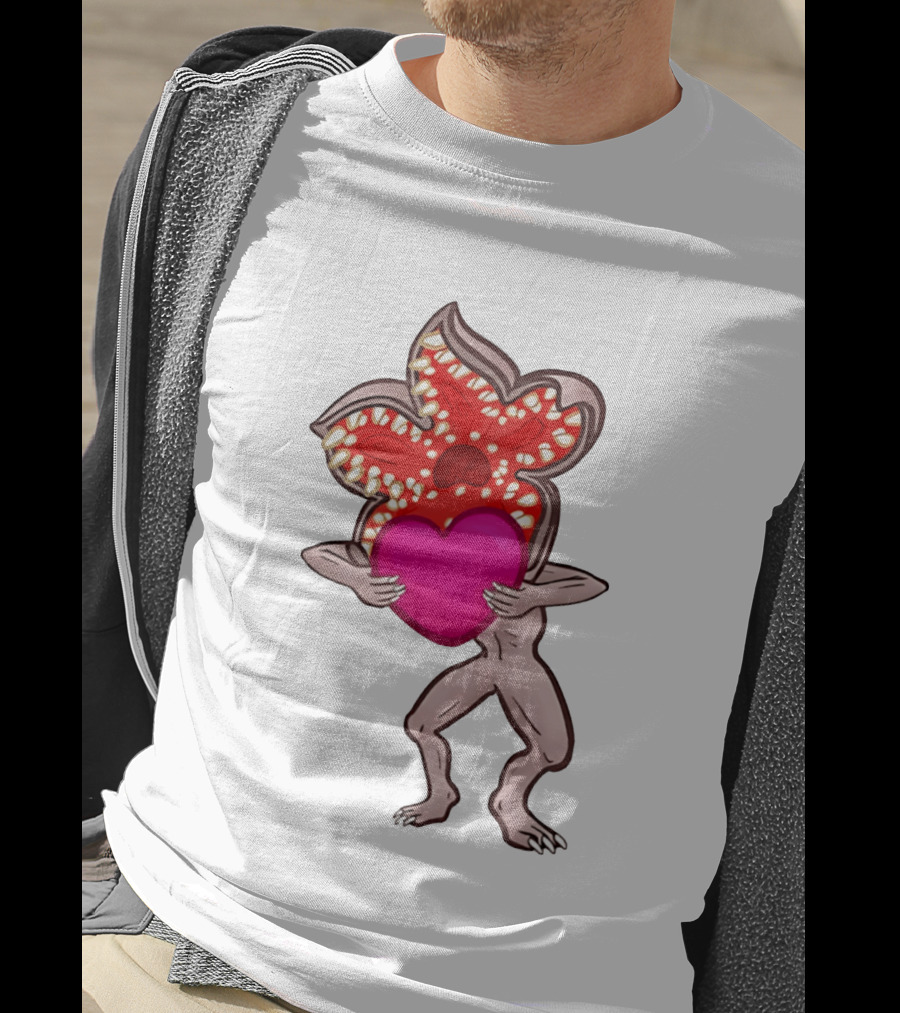 Demogorgon Embracing Heart Valentine Monster T-Shirt