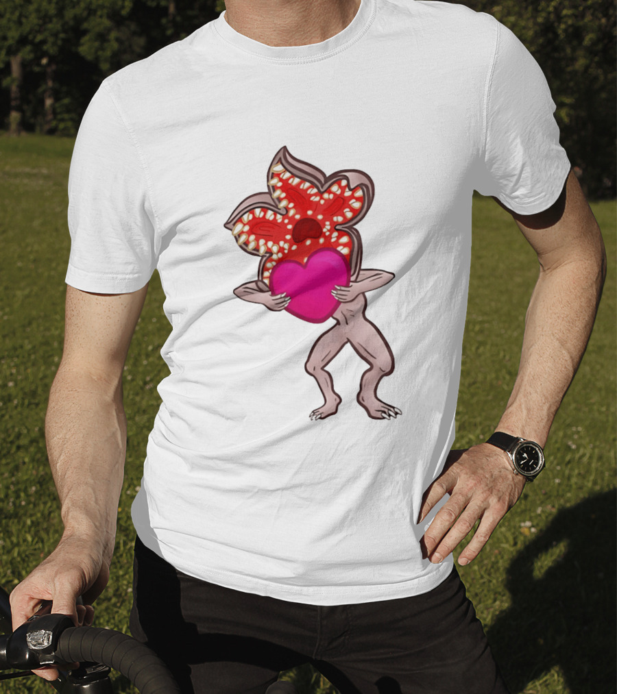 Demogorgon Embracing Heart Valentine Monster T-Shirt