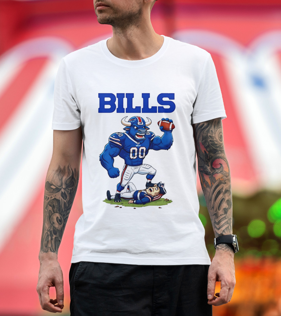 Buffalo Bills vs New England Patriots Rivalry Comic Character Victory T-Shirt