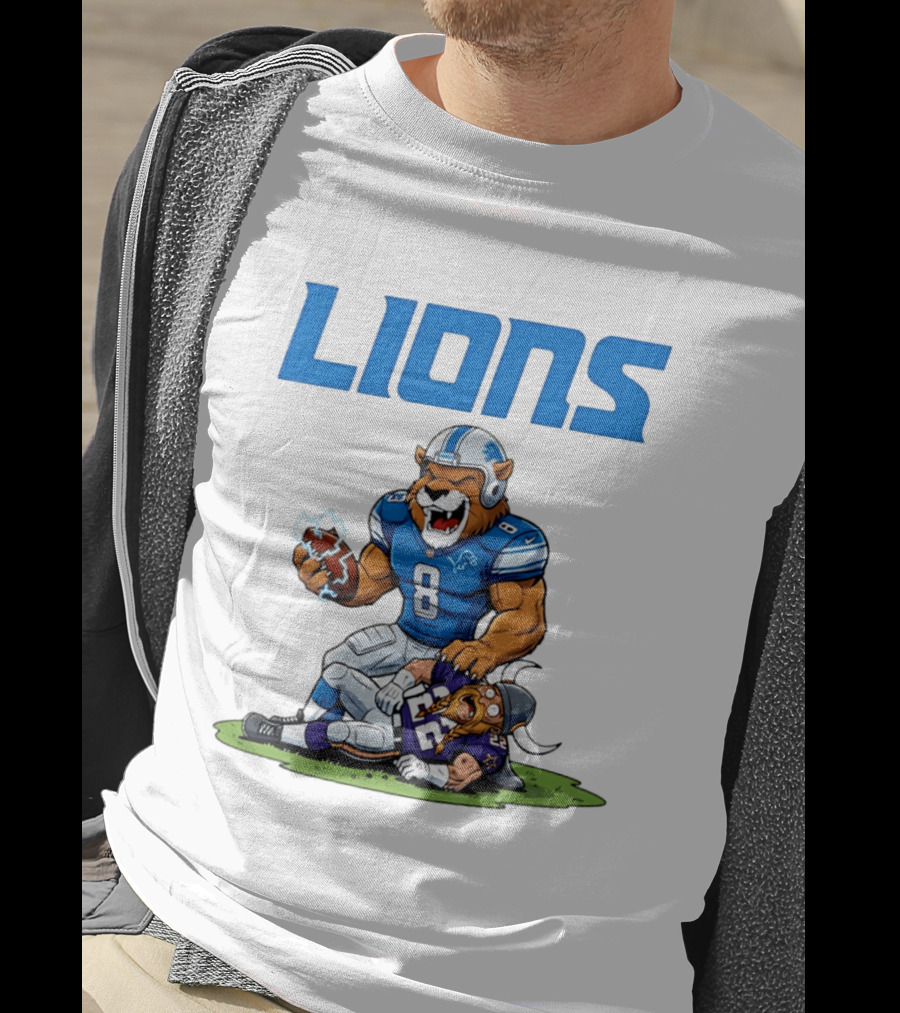 Detroit Lions Vs Minnesota Vikings Rivalry Game Battle T-Shirt