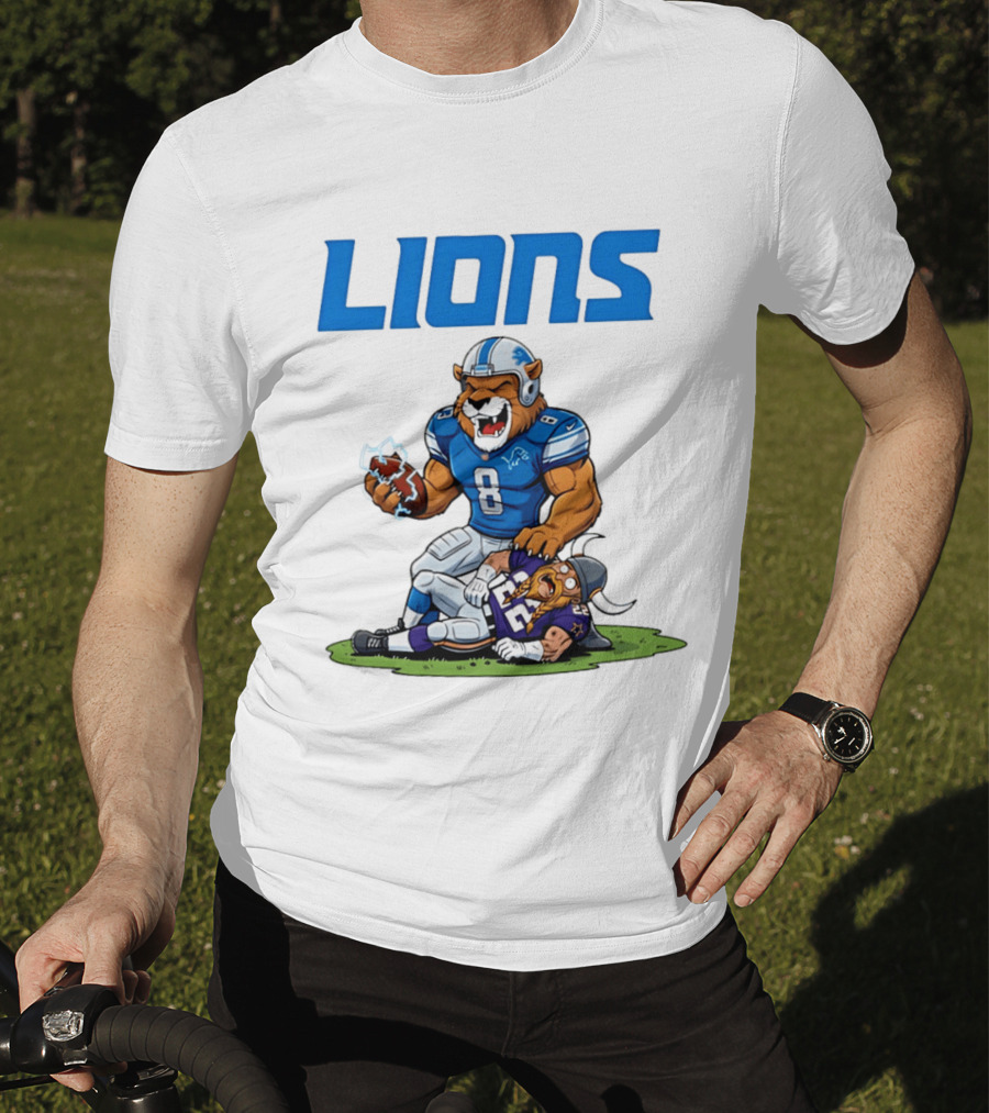 Detroit Lions Vs Minnesota Vikings Rivalry Game Battle T-Shirt