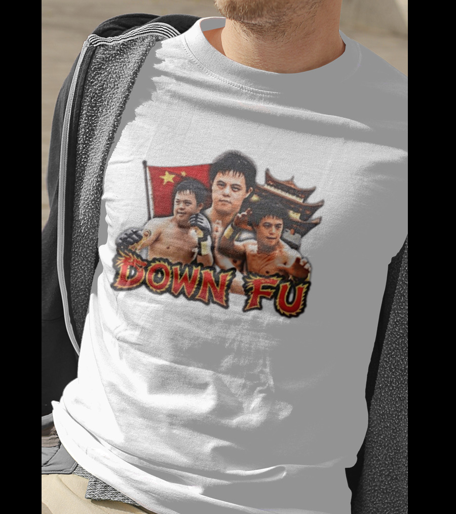 Down Fu Kung Fu China Down Syndrome Martial Arts T-Shirt