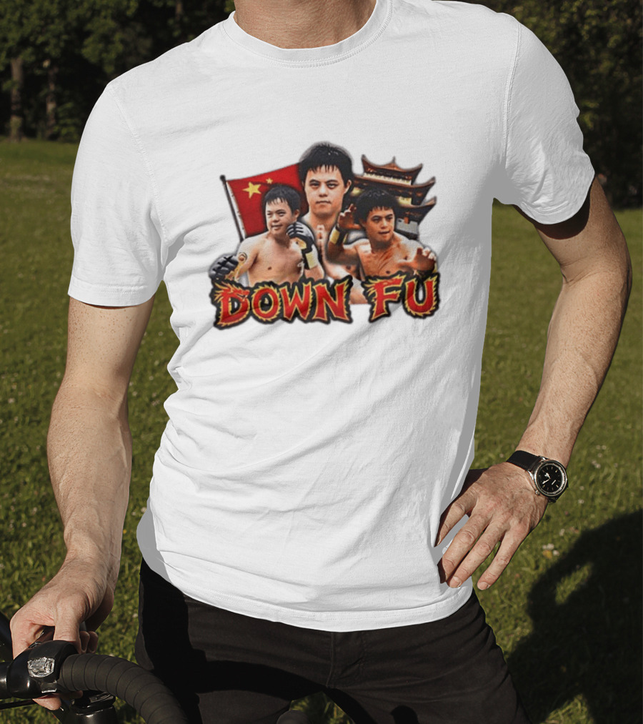 Down Fu Kung Fu China Down Syndrome Martial Arts T-Shirt
