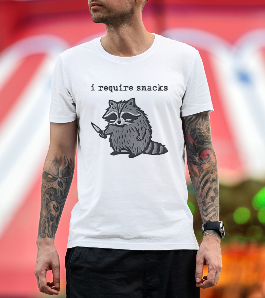 I Require Snacks Raccoon T-Shirt