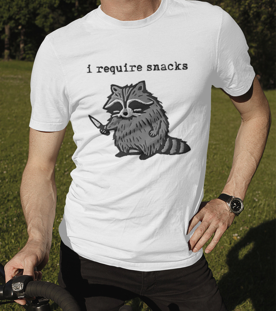 I Require Snacks Raccoon T-Shirt