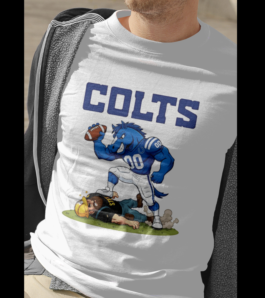 Colts Football Rivalry Humor Vs Steelers Comic T-Shirt