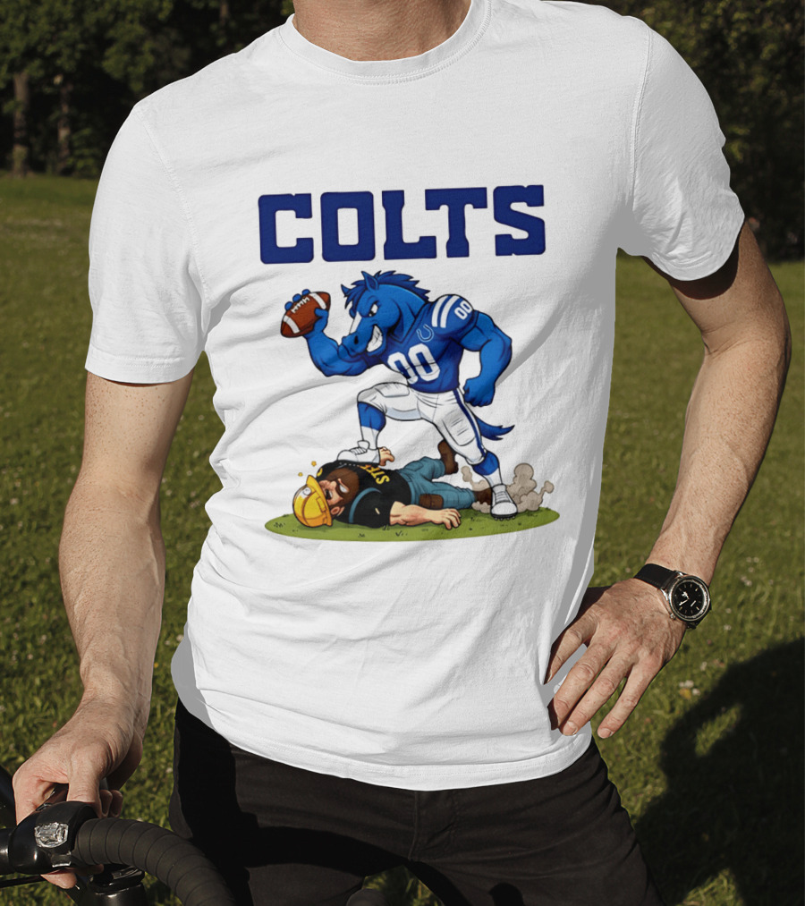 Colts Football Rivalry Humor Vs Steelers Comic T-Shirt