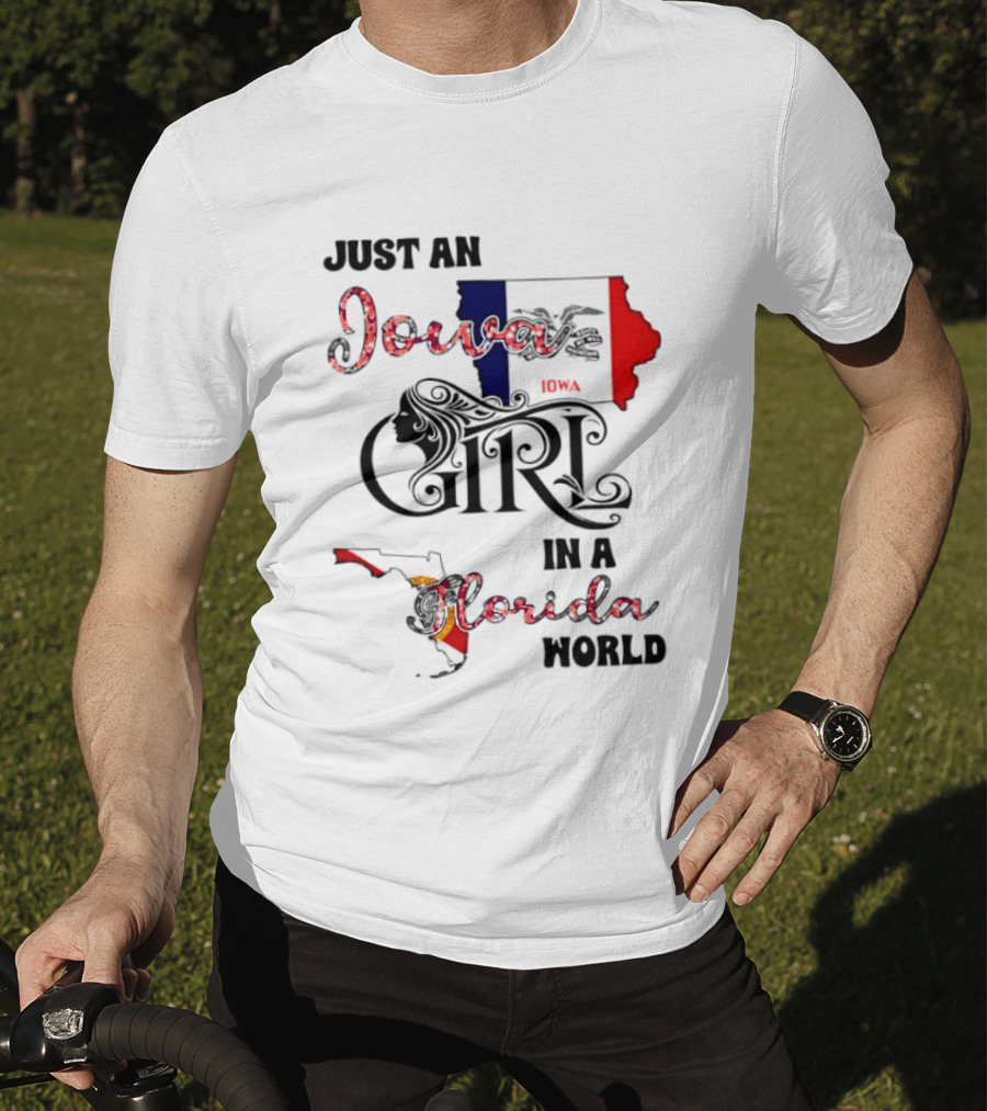 Just An Iowa Girl In A Florida World Map Highlight T-Shirt