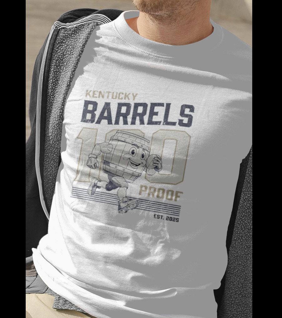 Kentucky Barrels 100 Proof Football Est 2025 T-Shirt