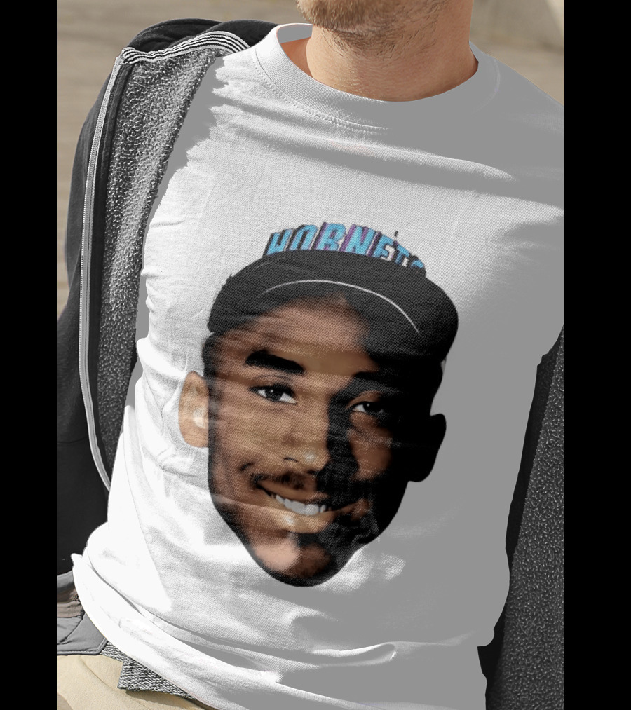 Kobe Bryant Draft Day Hornets Cap Big Face T-Shirt