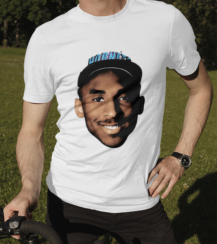 Kobe Bryant Draft Day Hornets Cap Big Face T-Shirt