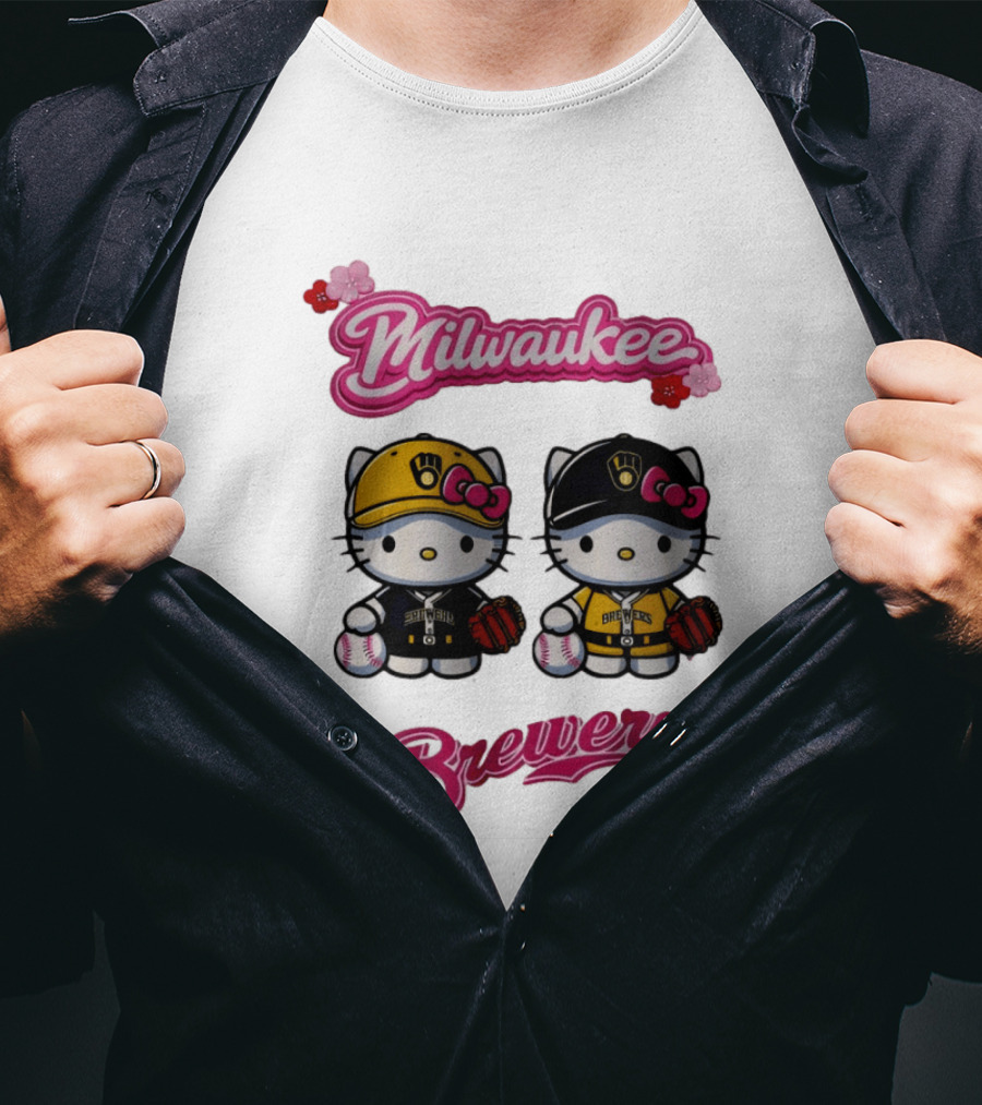 Milwaukee Brewers Hello Kitty Baseball Collaboration 2026 T-Shirt