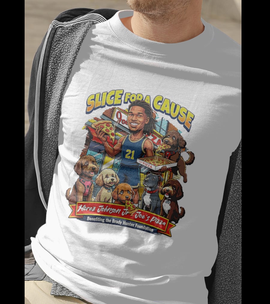 Morez Johnson Jr Joe's Pizza Benefiting Brady Hunter Foundation Slice For A Cause T-Shirt