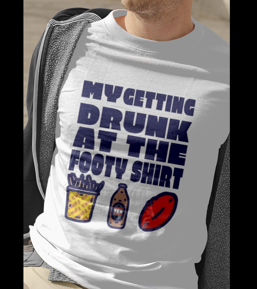 My Getting Drunk At The Footy With Chips And TCD T-Shirt