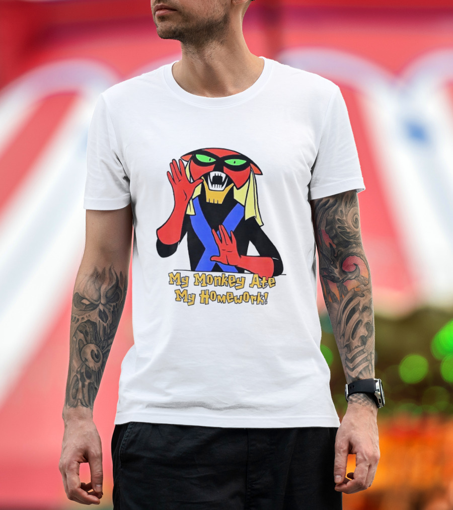 My Monkey Ate My Homework With Cartoon Character In Costume T-Shirt