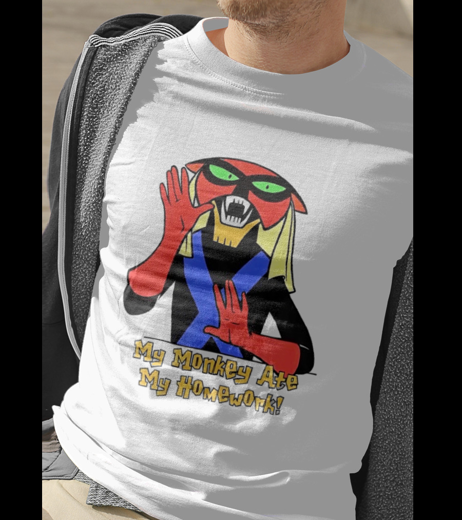 My Monkey Ate My Homework With Cartoon Character In Costume T-Shirt