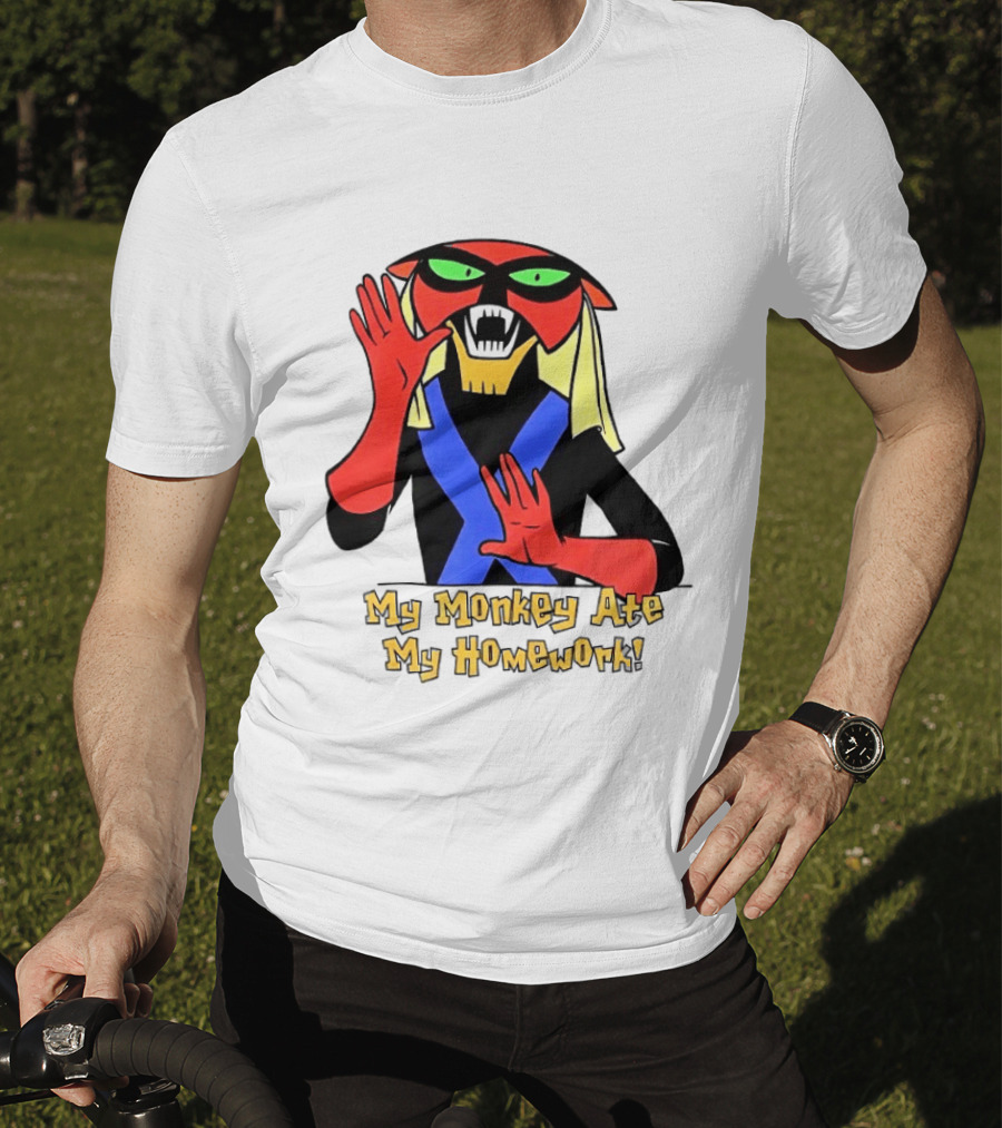 My Monkey Ate My Homework With Cartoon Character In Costume T-Shirt