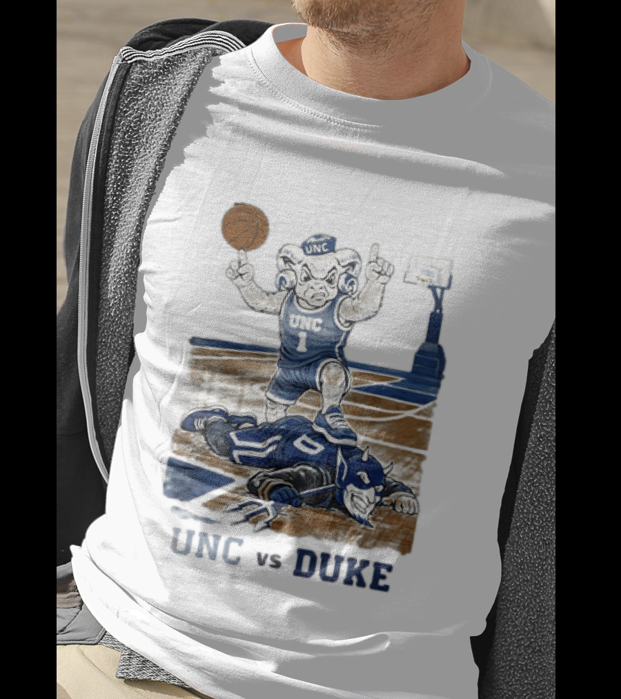 UNC Vs Duke Basketball Rivalry Game Mascot Showdown T-Shirt