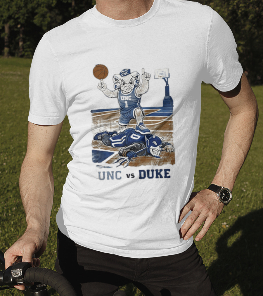 UNC Vs Duke Basketball Rivalry Game Mascot Showdown T-Shirt