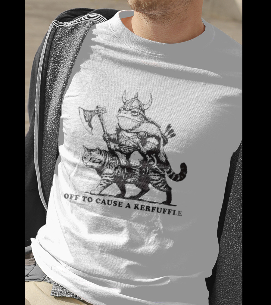 Off To Cause A Kerfuffle Viking And Cat Adventure T-Shirt