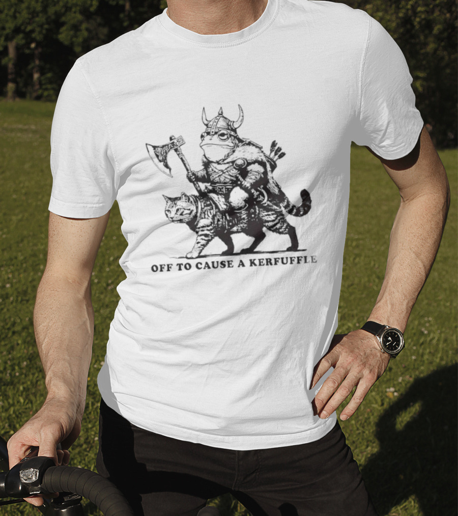 Off To Cause A Kerfuffle Viking And Cat Adventure T-Shirt