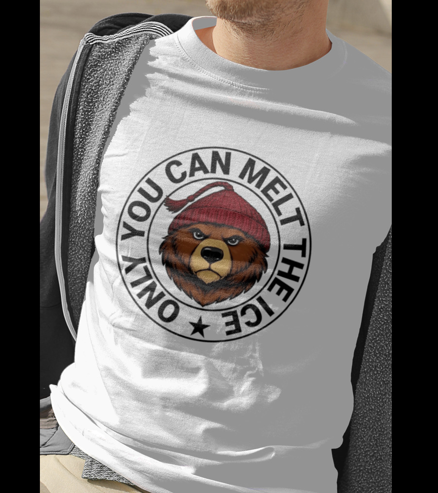 Only You Can Melt The Ice Bear Face Red Beanie T-Shirt