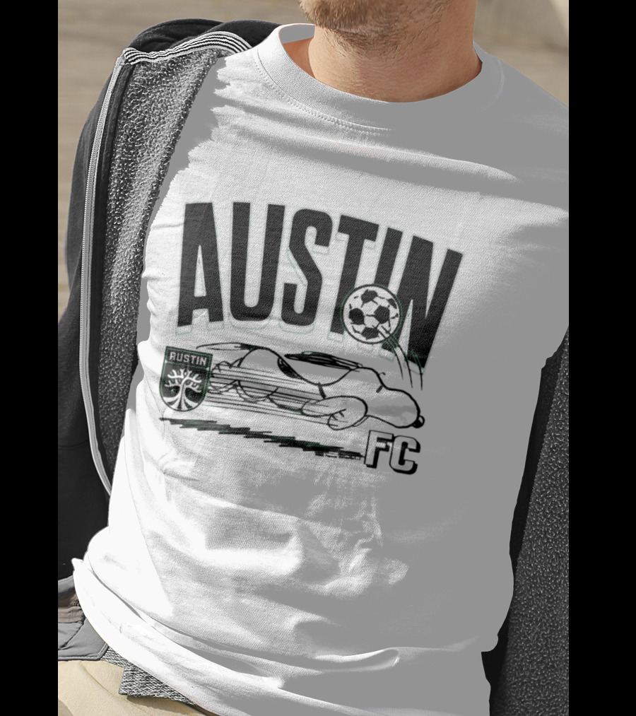 Austin FC Peanuts Snoopy Soccer Collaboration T-Shirt