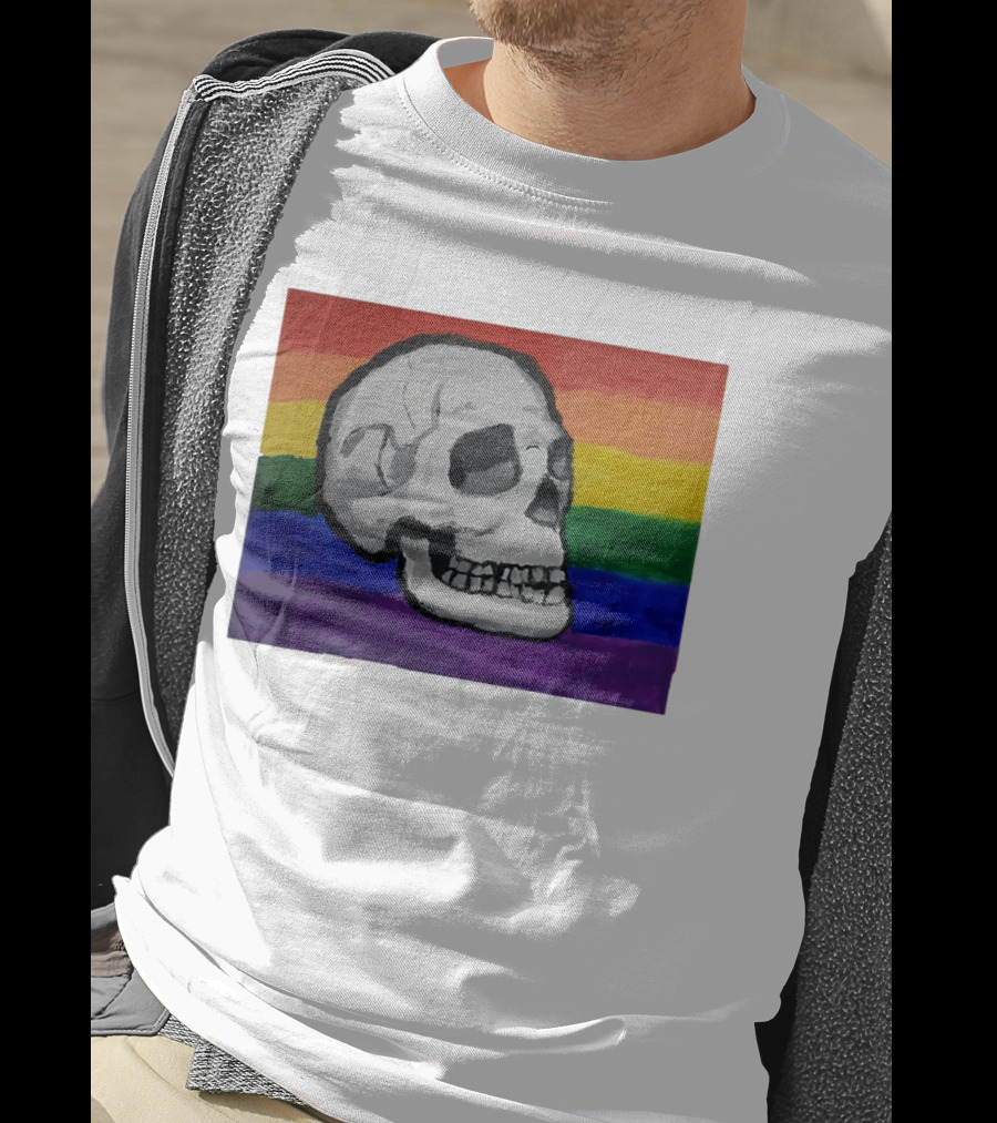 Pride Skull LGBT Rainbow Flag T-Shirt