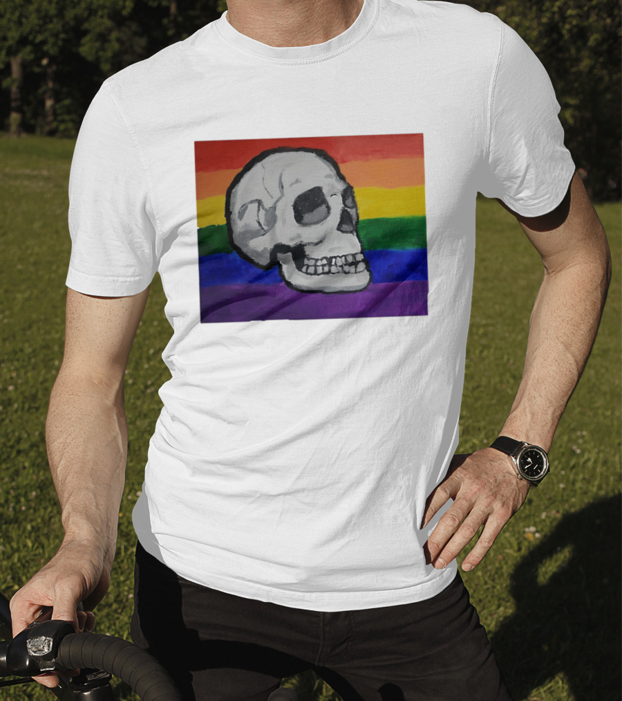 Pride Skull LGBT Rainbow Flag T-Shirt