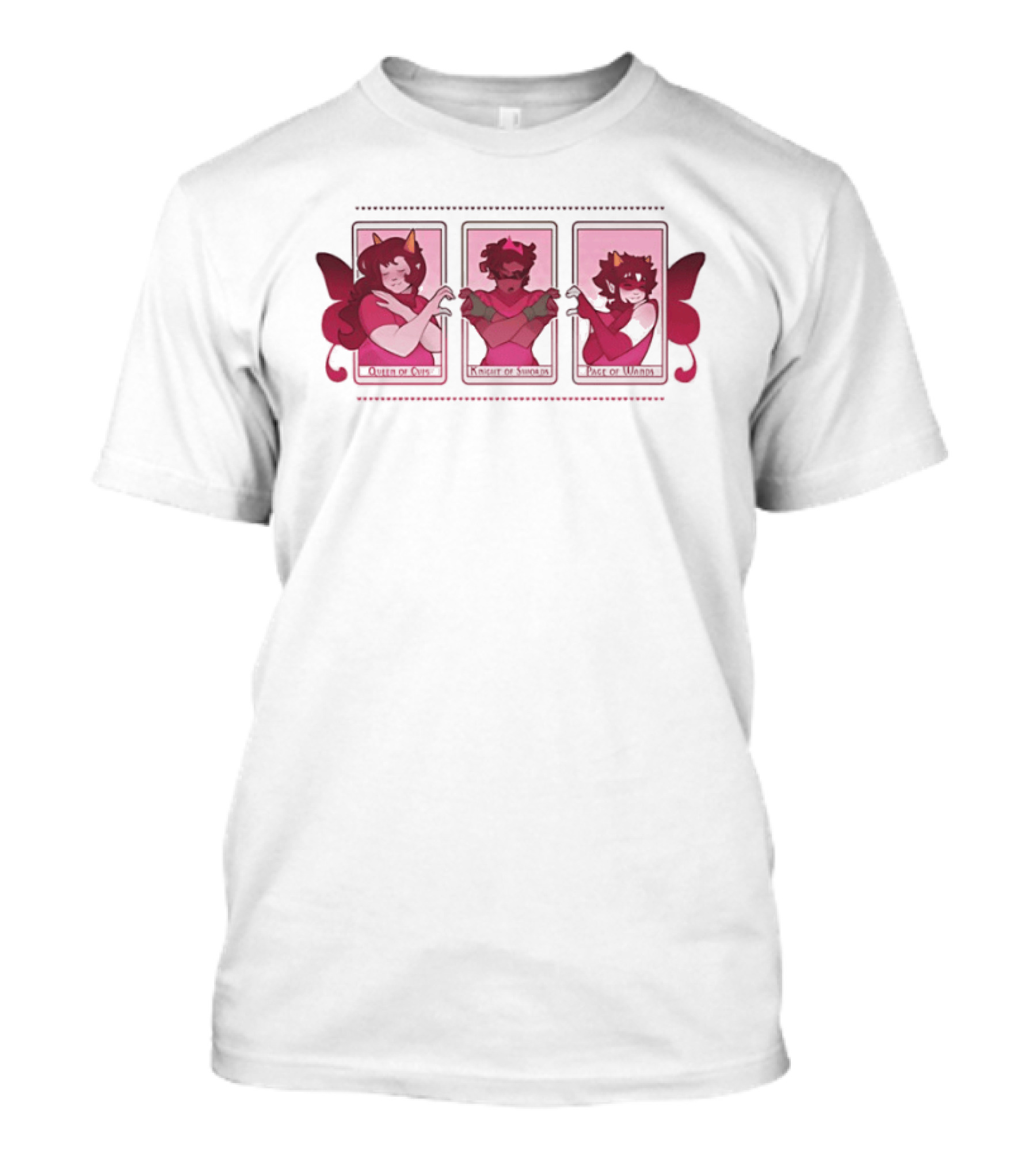 Queen Of Cups Knight Of Swords Page Of Wands Tarot Homestuck Characters T-Shirt