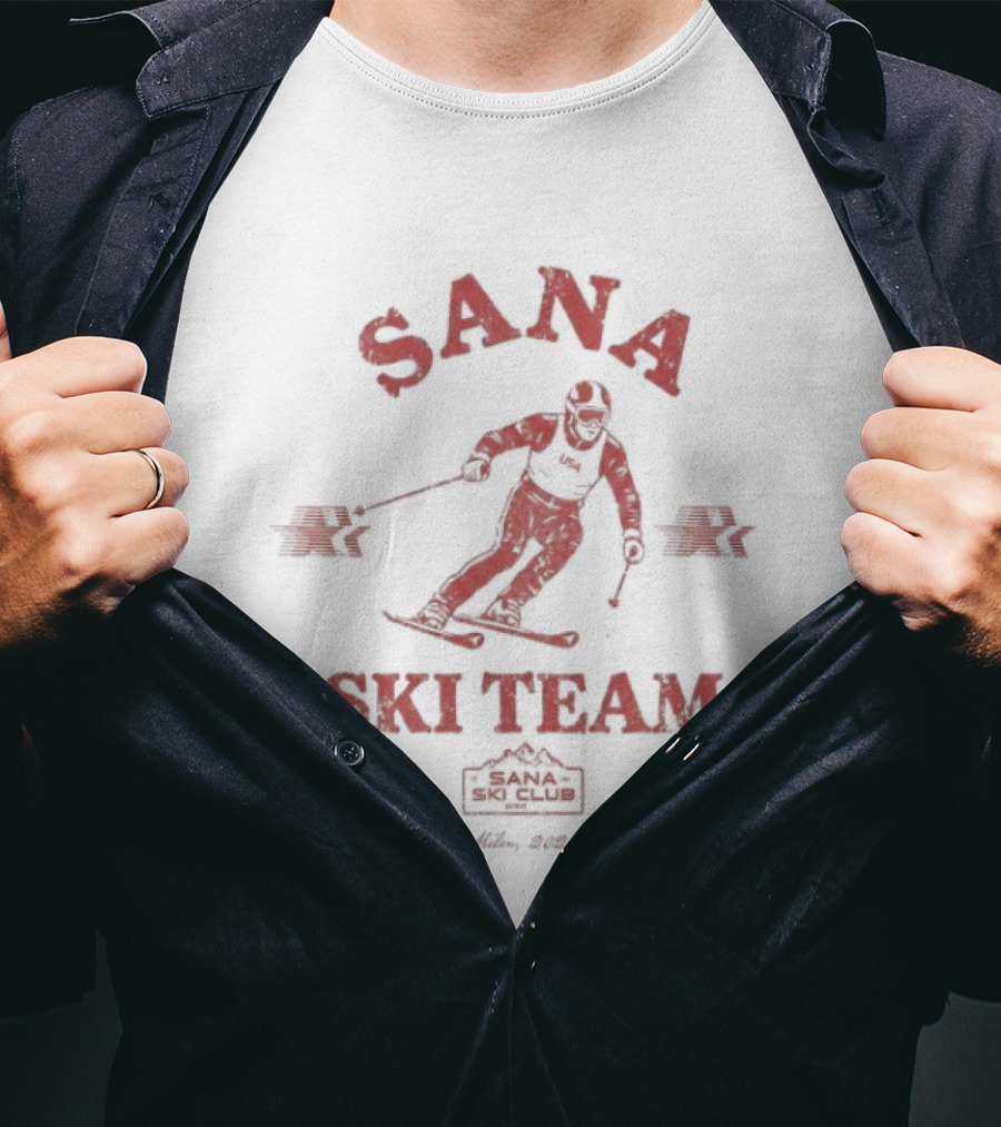 Sana Ski Team Milan 2026 Olympic Winter Sports Competition T-Shirt
