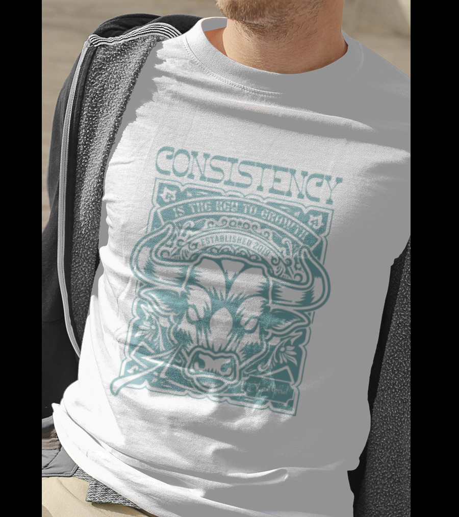 Consistency Is The Key To Growth Step It Up Bud Est 2019 Bull T-Shirt