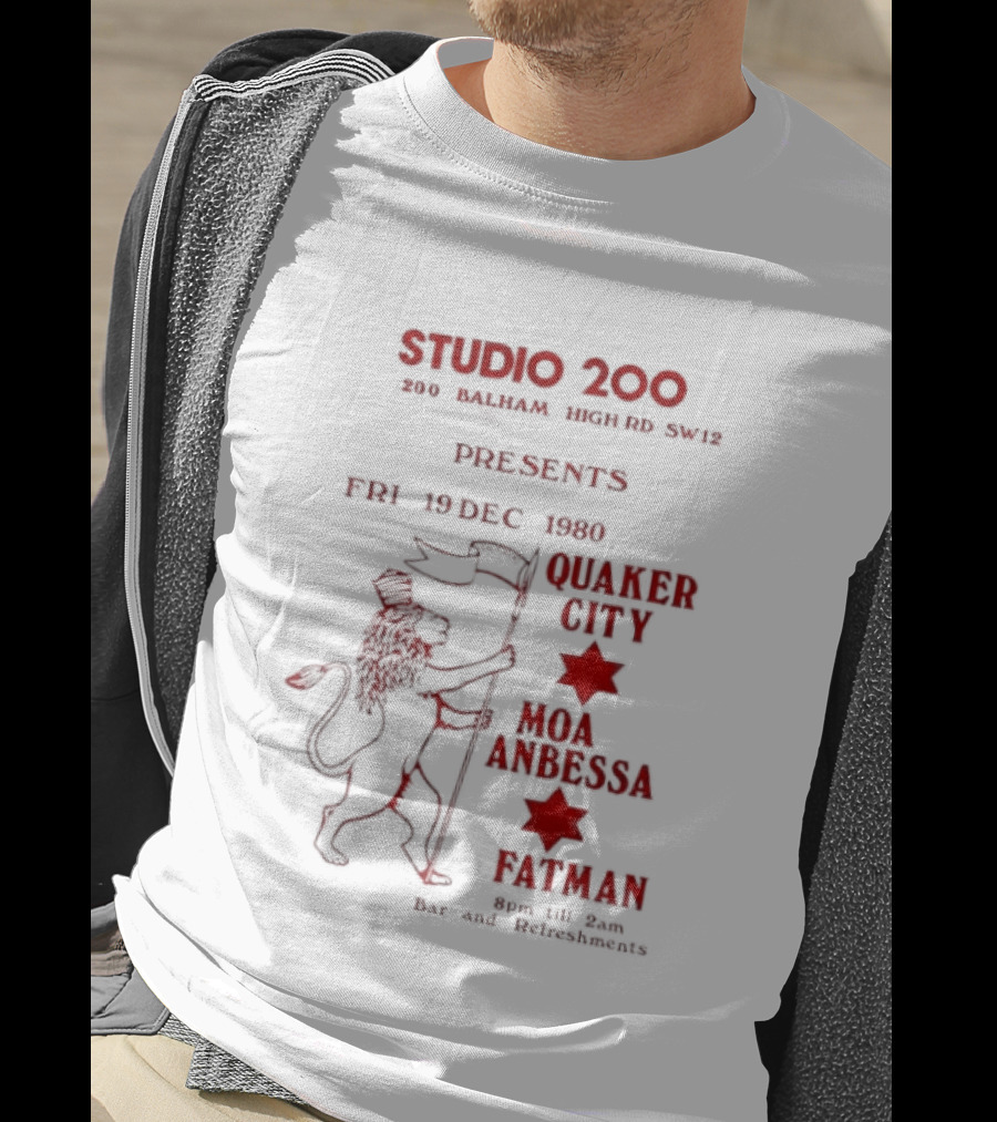 Studio 200 Presents Quaker City Moa Anbessa Fatman Dec 1980 T-Shirt