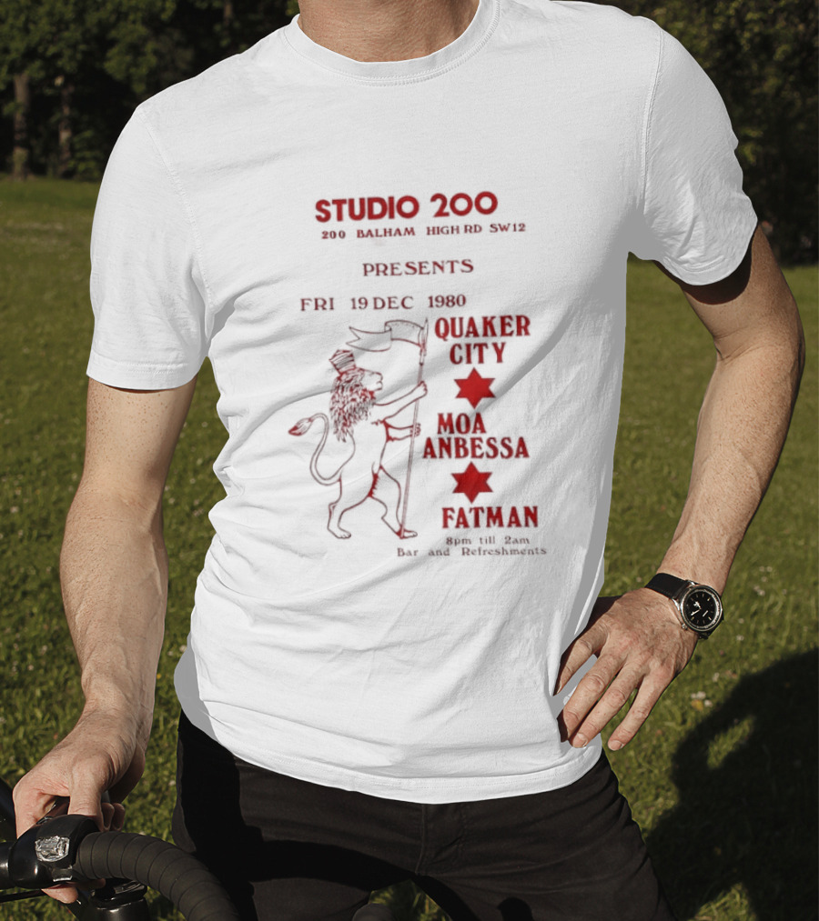 Studio 200 Presents Quaker City Moa Anbessa Fatman Dec 1980 T-Shirt