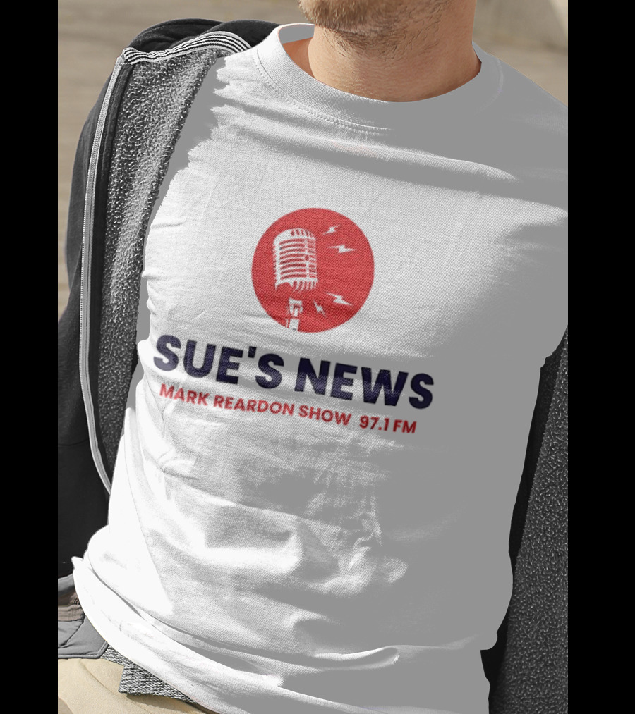 Sue's News Mark Reardon Show 97.1 FM Red Microphone T-Shirt