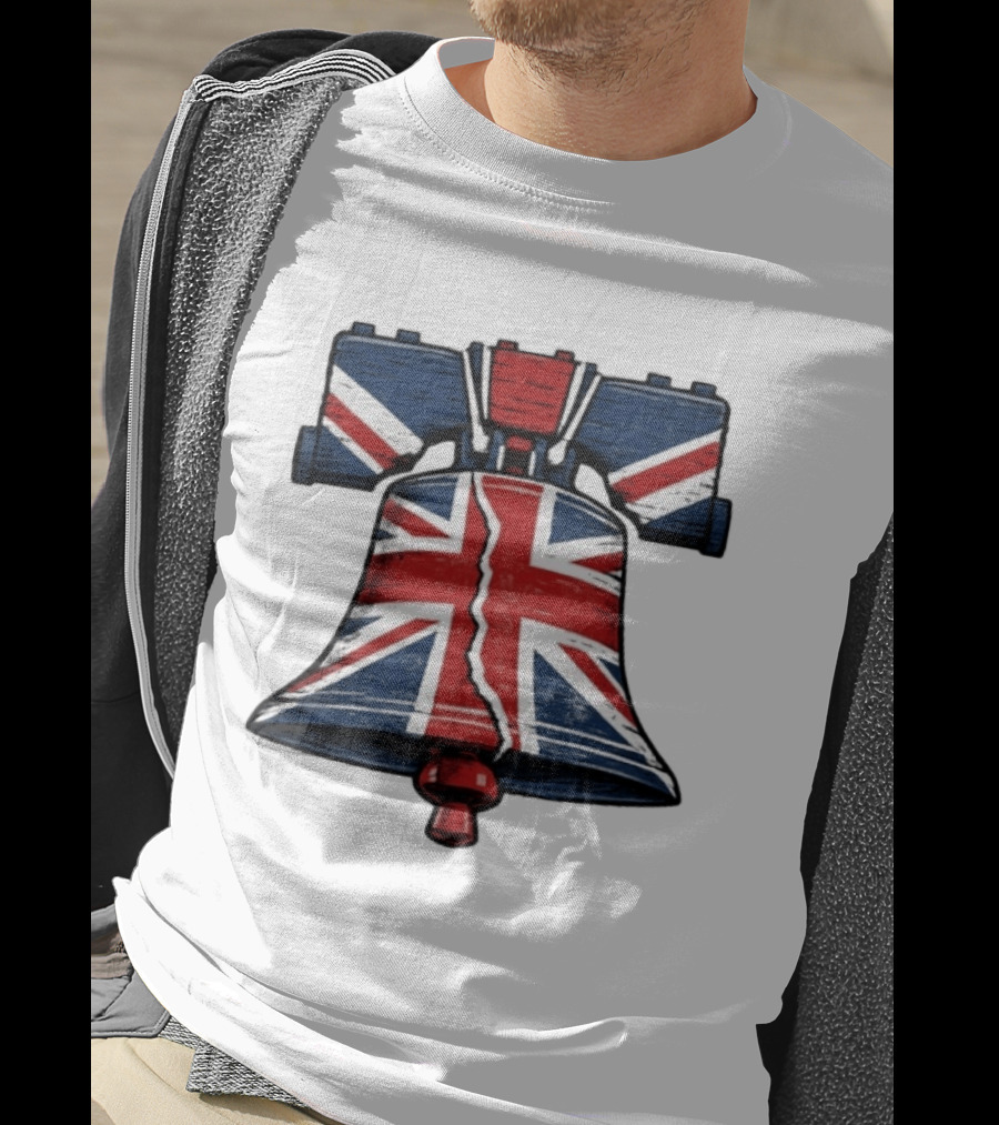 Union Jack Liberty Bell UK American Icon Fusion T-Shirt