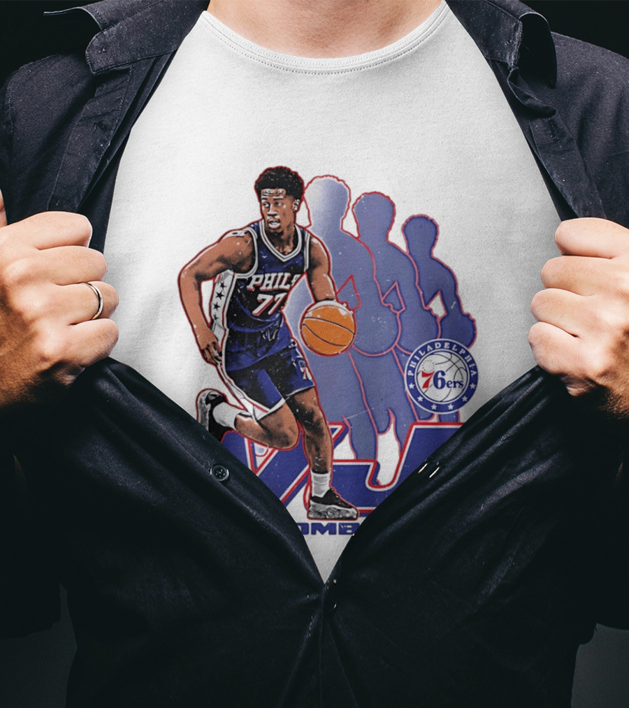 Philadelphia 76ers VJ Edgecombe Basketball Action T-Shirt