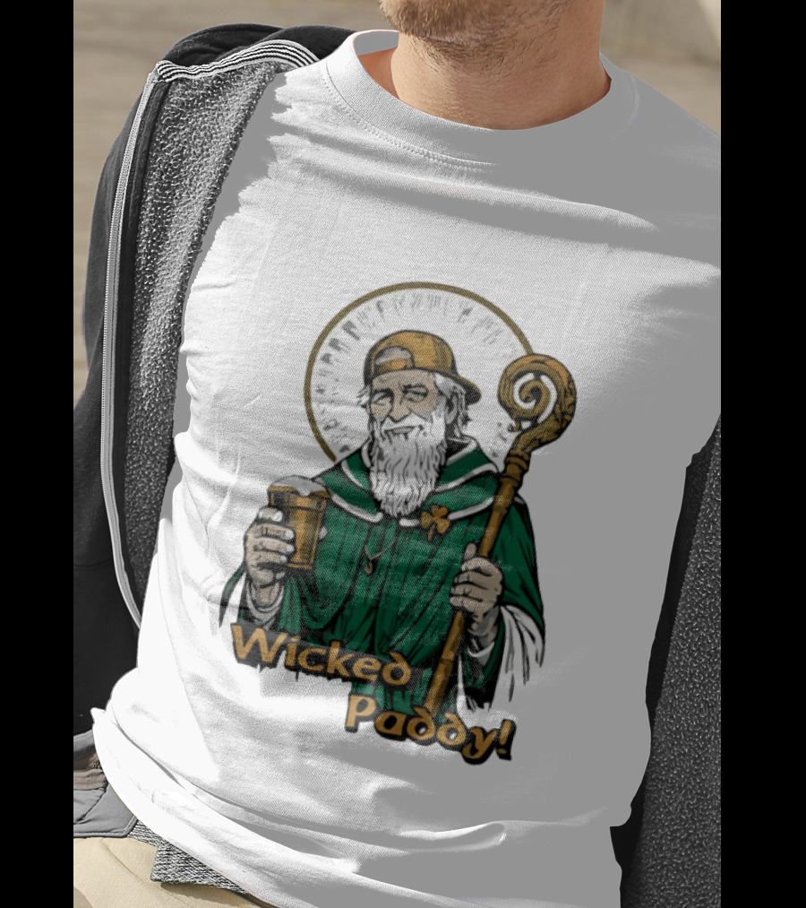 Wicked Paddy Saint Patrick Drinking Beer Iconic Irish T-Shirt
