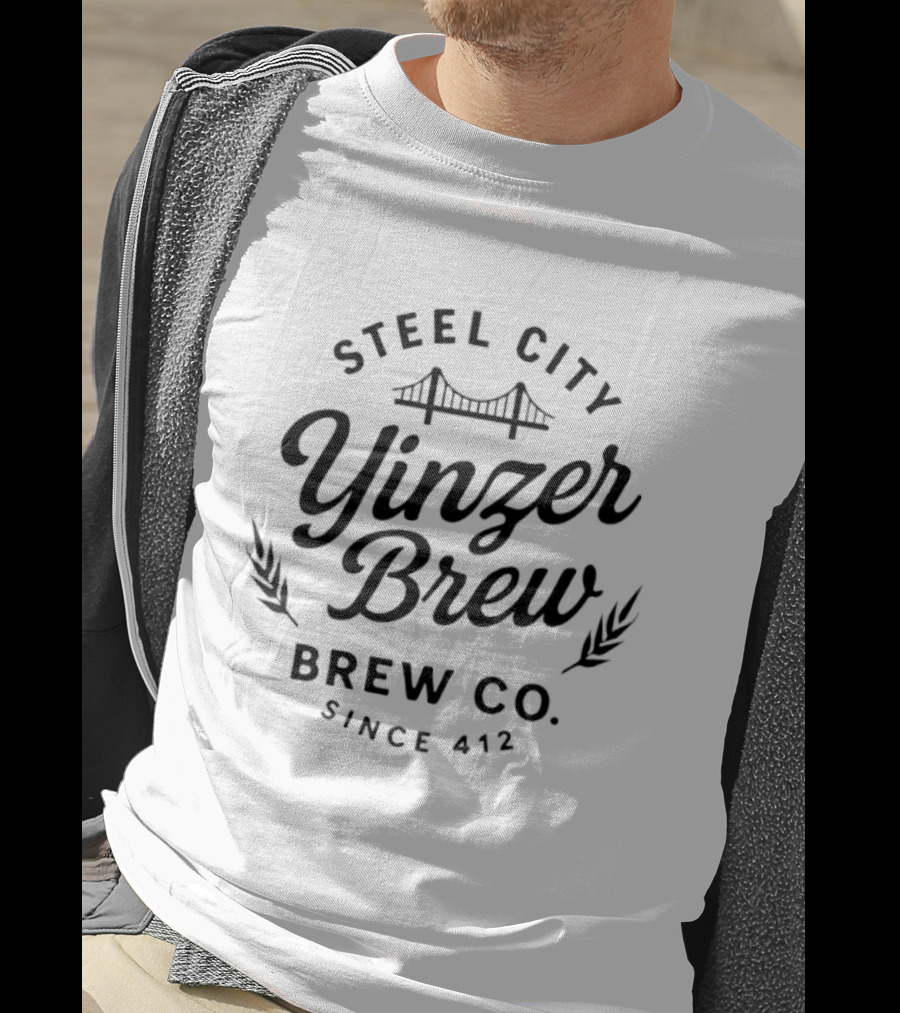Steel City Yinzer Brew Brew Co. Since 412 With Bridge T-Shirt