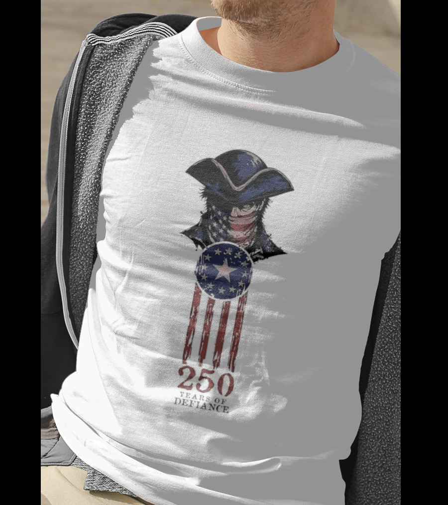 America 250 Years Of Defiance 1776 Patriot Hat And Stars T-Shirt