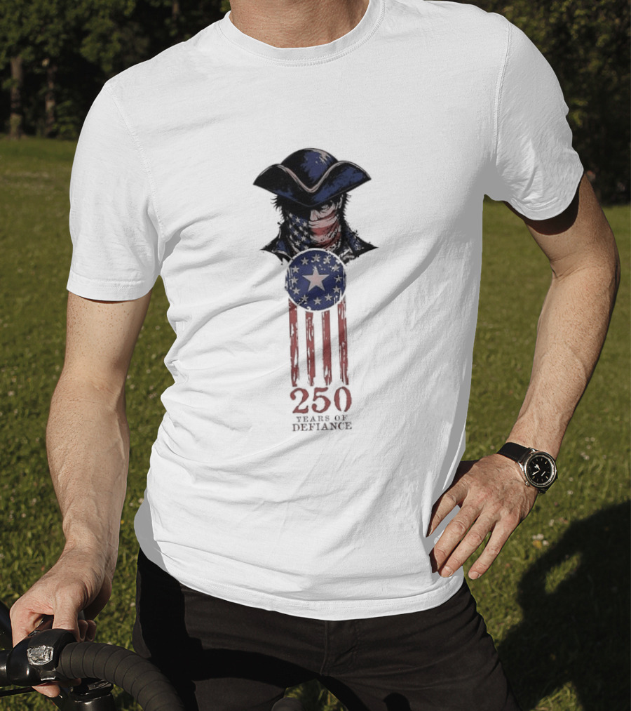 America 250 Years Of Defiance 1776 Patriot Hat And Stars T-Shirt