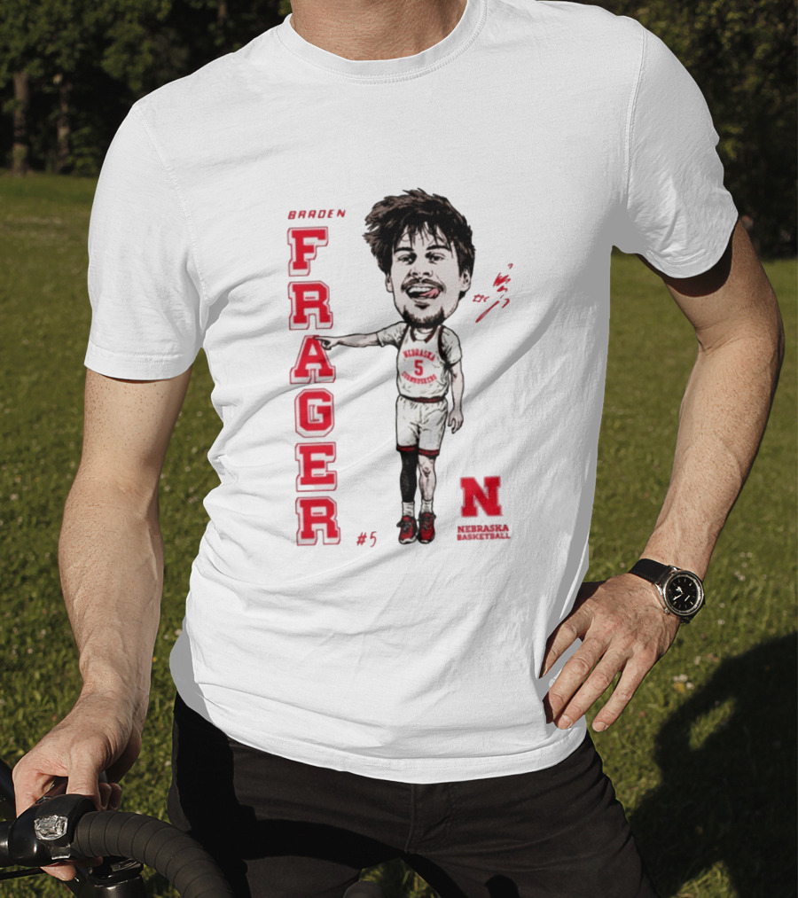 Braden Frager Nebraska Cornhuskers Basketball Caricature #5 T-Shirt