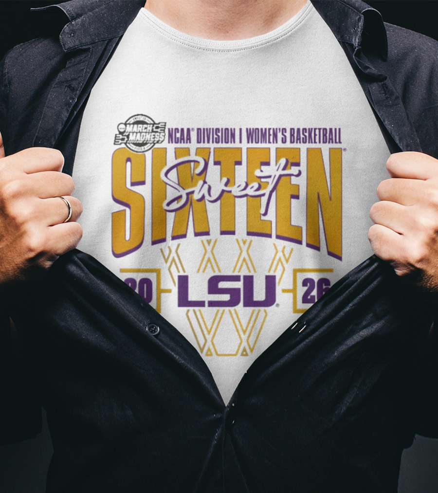 LSU Tigers 2026 NCAA Division I Women's Basketball Sweet Sixteen March Madness T-Shirt