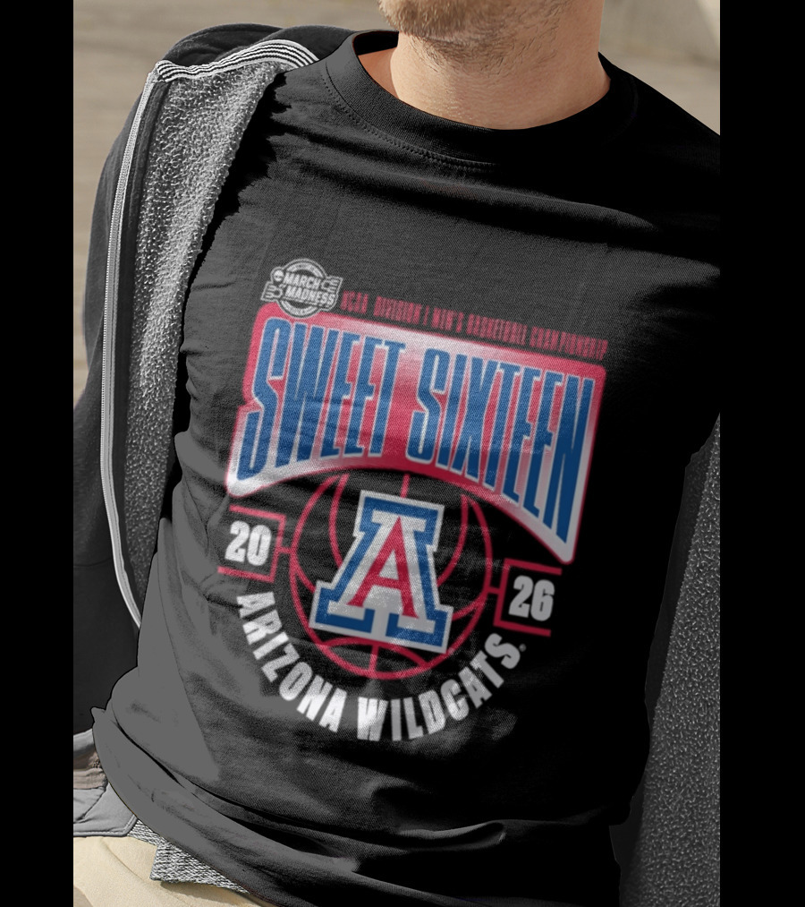 2026 Arizona Wildcats NCAA Sweet Sixteen March Madness Basketball Tournament T-Shirt