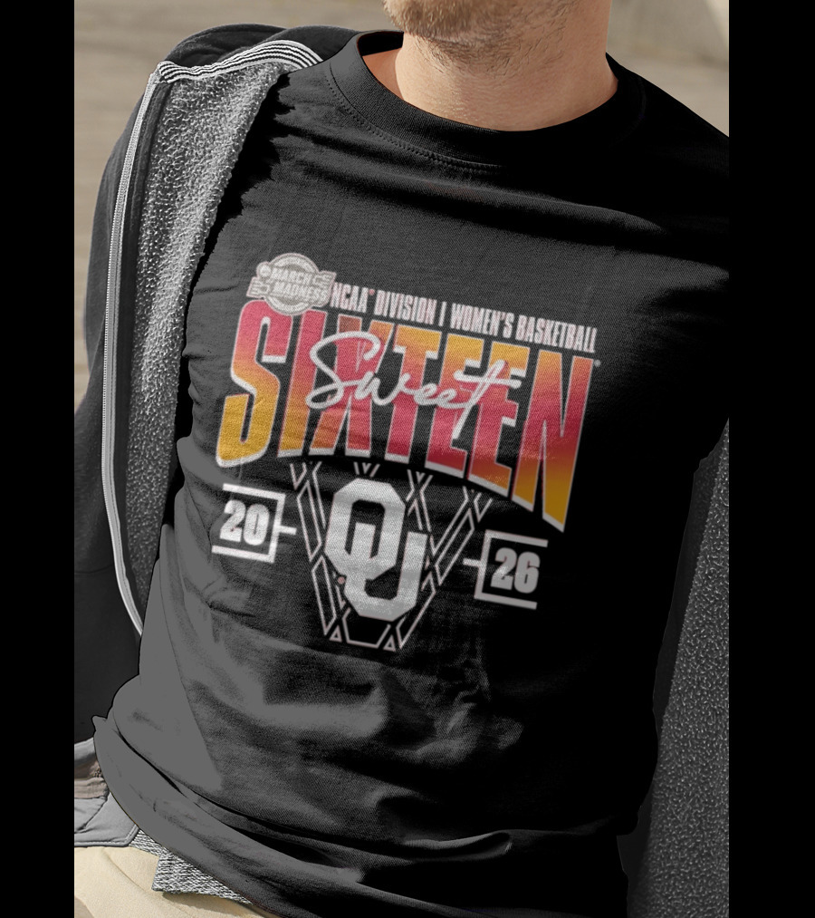 March Madness NCAA Division I Women's Basketball Oklahoma Sooners Sweet Sixteen 2026 T-Shirt
